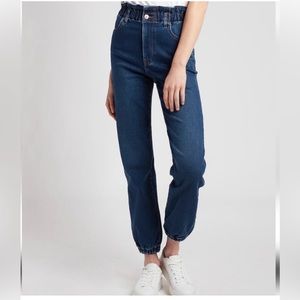 NWT Express Super High Waisted Jogger Jeans Size 10R. Super high paperbag waist